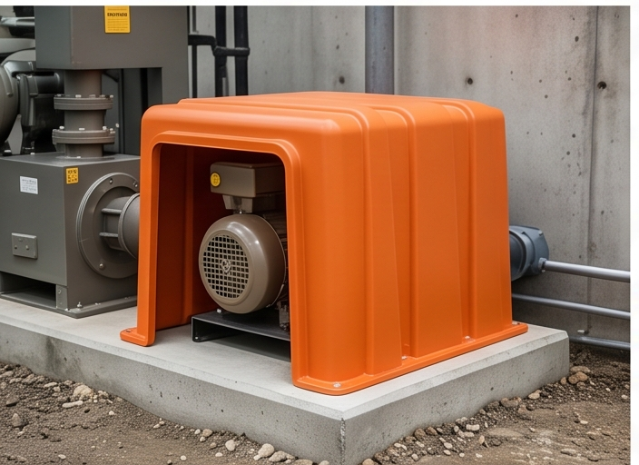 Industrial equipment orange cover — thick gauge thermoforming